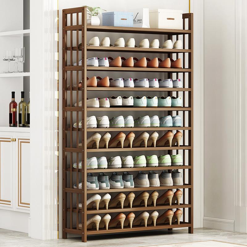 10 Tier Tower Bamboo Wooden Shoe Rack Corner Shelf Stand Storage Organizer - Cosy Abode