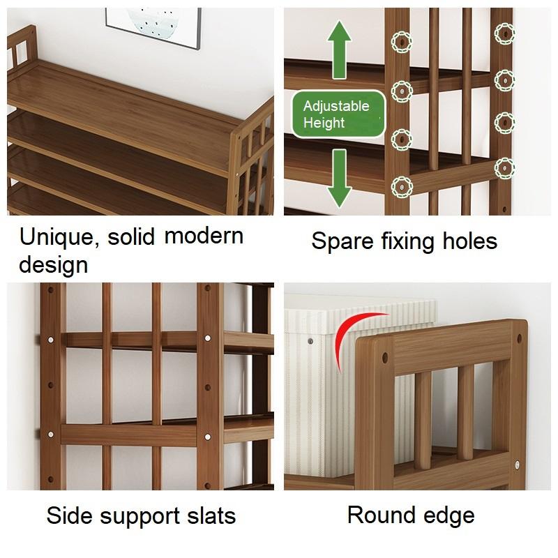 11 Tier Tower Bamboo Wooden Shoe Rack Corner Shelf Stand Storage Organizer - Cosy Abode