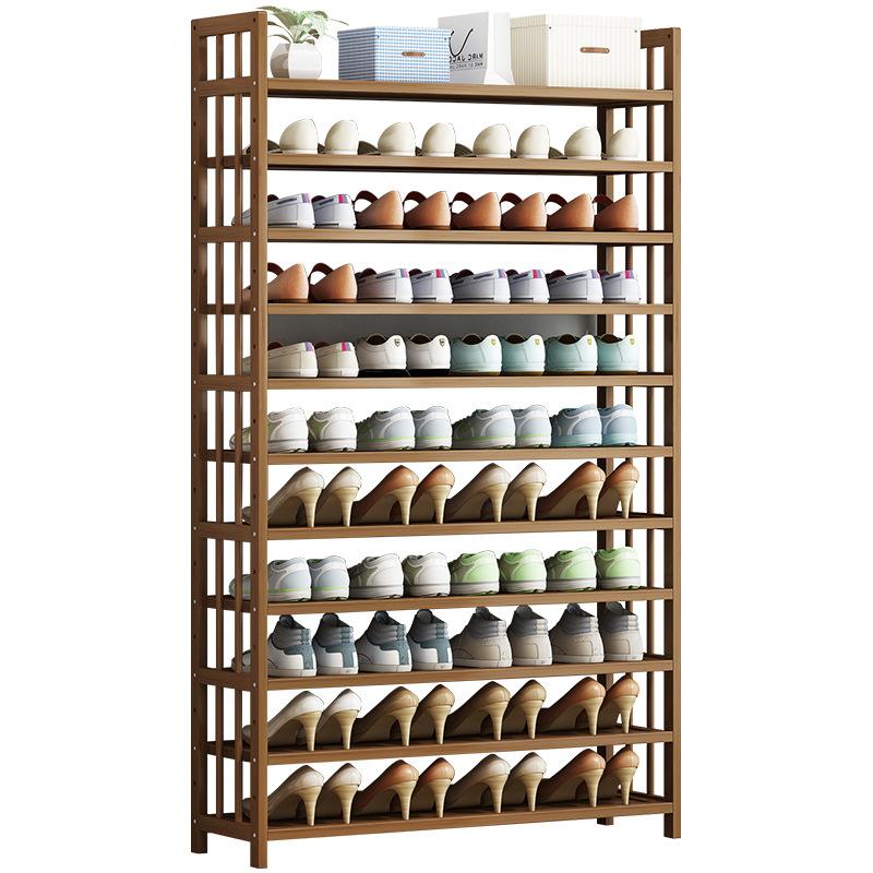 11 Tier Tower Bamboo Wooden Shoe Rack Corner Shelf Stand Storage Organizer - Cosy Abode