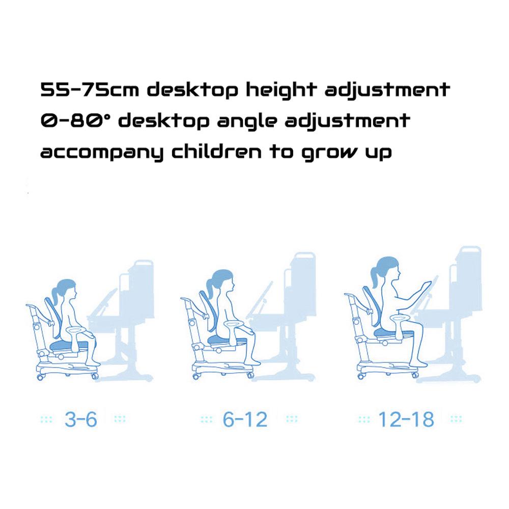 120cm Height Adjustable Children Kids Ergonomic Study Desk Blue AU - Cosy Abode