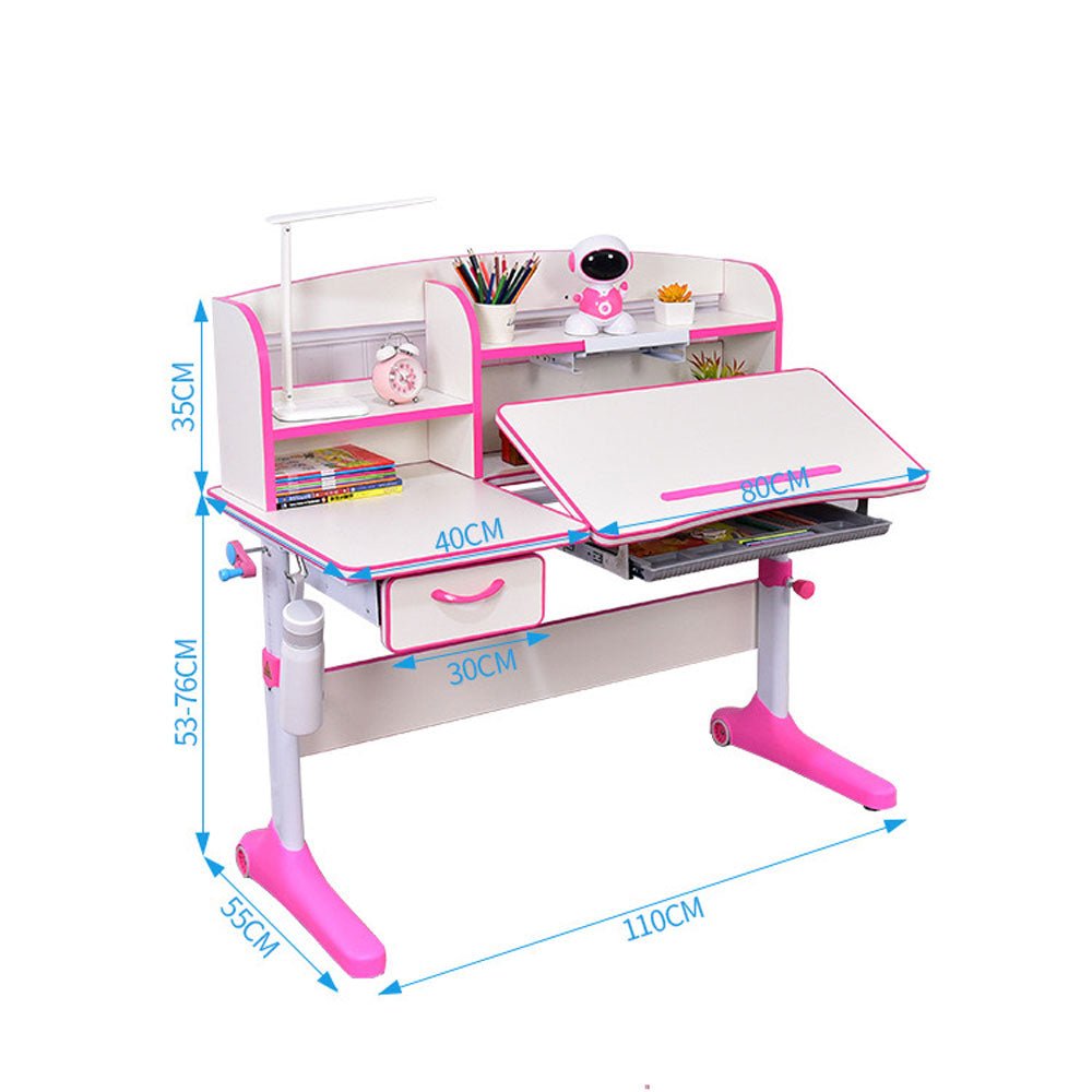 120cm Height Adjustable Children Kids Ergonomic Study Desk Blue AU - Cosy Abode