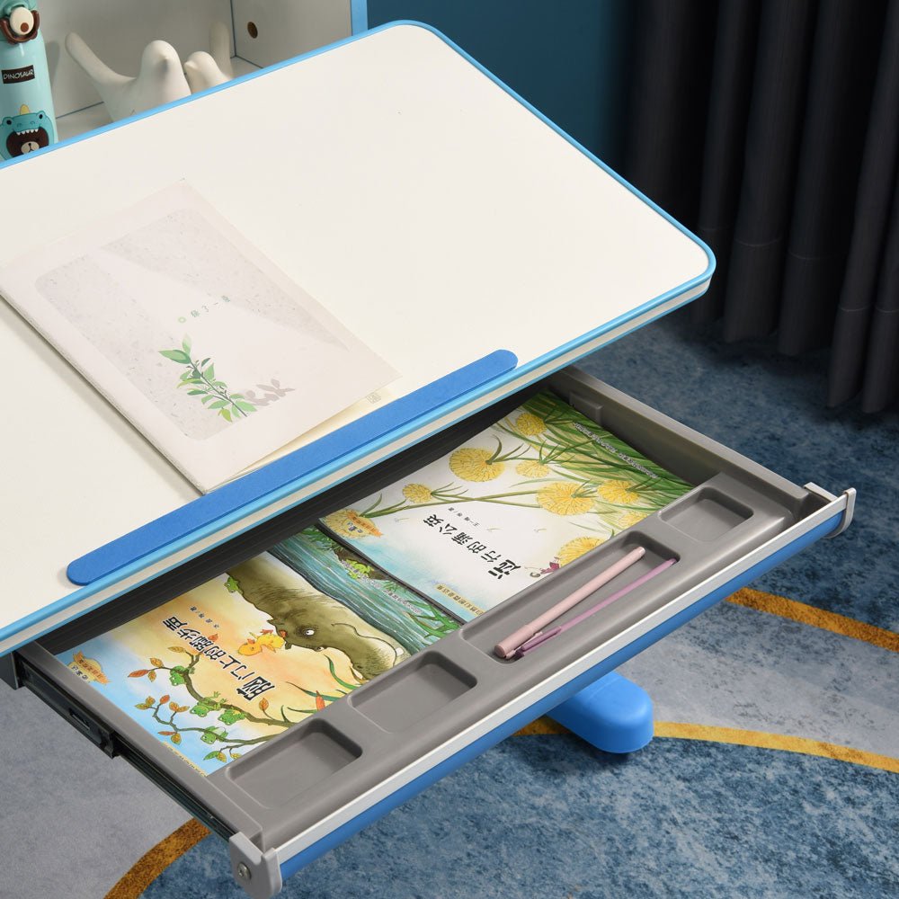 120cm Height Adjustable Children Kids Ergonomic Study Desk Blue AU - Cosy Abode