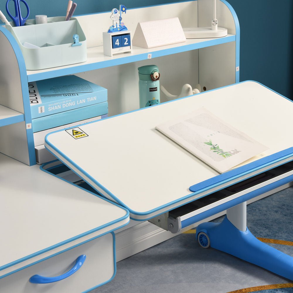120cm Height Adjustable Children Kids Ergonomic Study Desk Blue AU - Cosy Abode