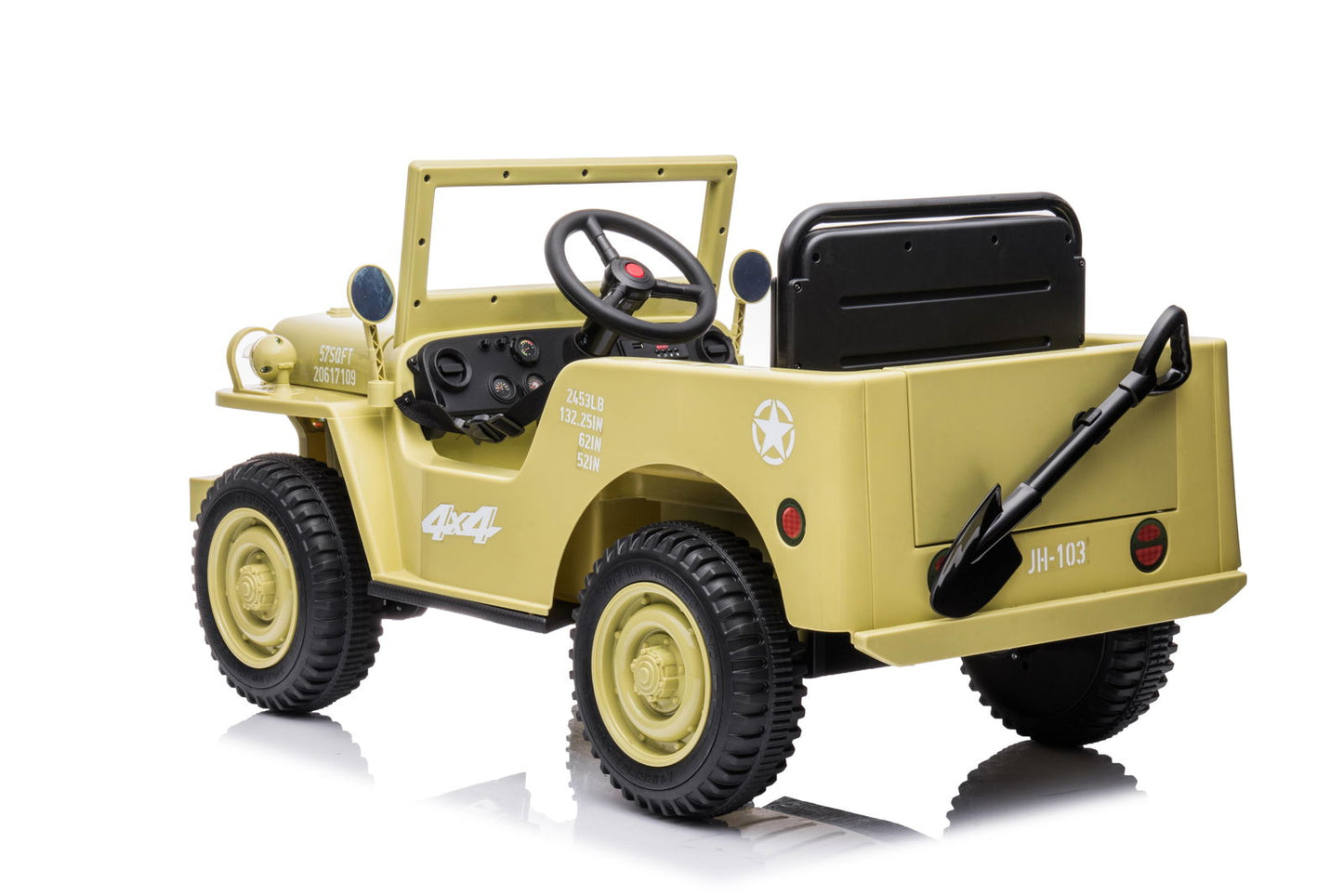 12V Military Jeep Electric Ride On Car For Kids - Green - Cosy Abode