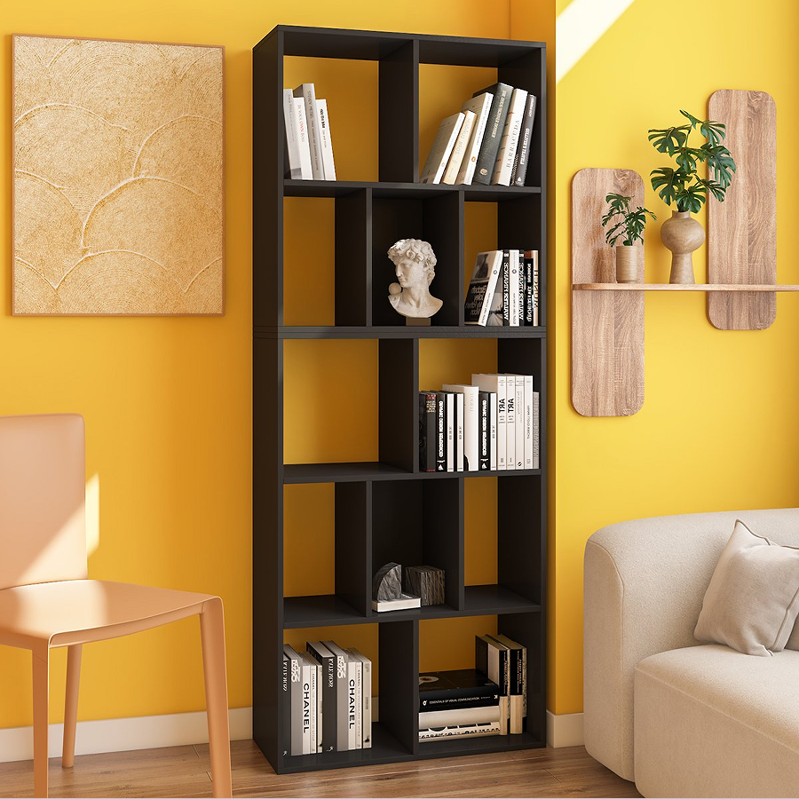 12 Cube Bookshelf & Display Stand - Black - Cosy Abode