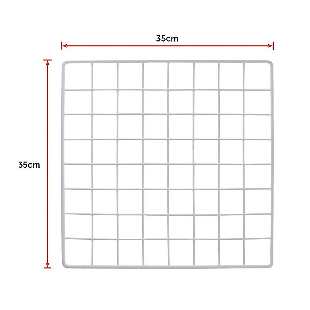 12 Cube Wire Grid Organiser Bookcase Storage Cabinet Wardrobe Closet White - Cosy Abode