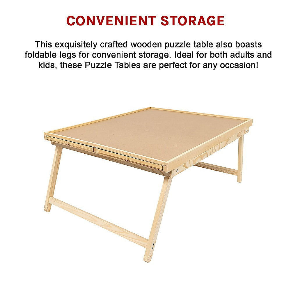 1500 Piece Puzzle Board, 70cm x 90cm Wooden Jigsaw Puzzle Table with Legs - Cosy Abode