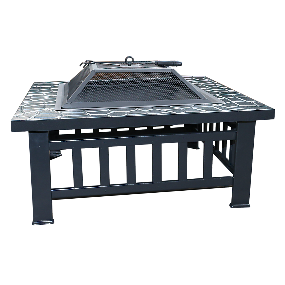 18" Square Metal Fire Pit Outdoor Heater - Cosy Abode