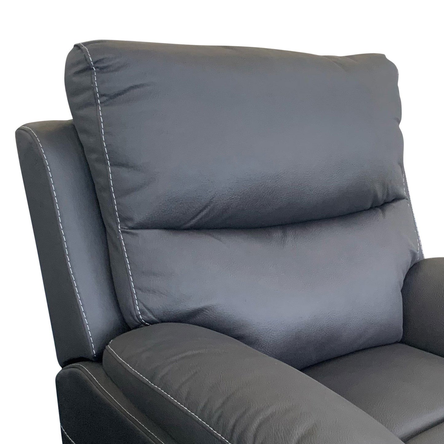 1R Finest Fabric Electric Recliner Feature Multi Positions Ultra Cushioned USB Outlets in Charcoal Colour - Cosy Abode