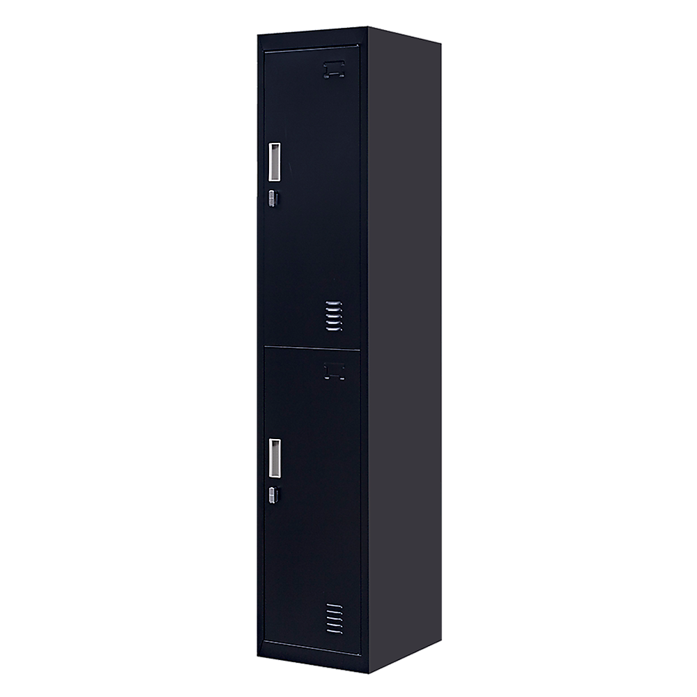 2-Door Vertical Locker for Office - Black - Cosy Abode