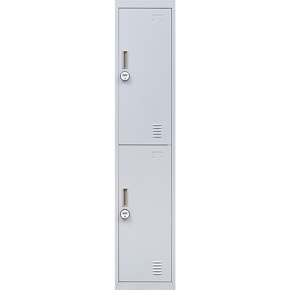 2-Door Vertical Locker for Office - Grey - Cosy Abode