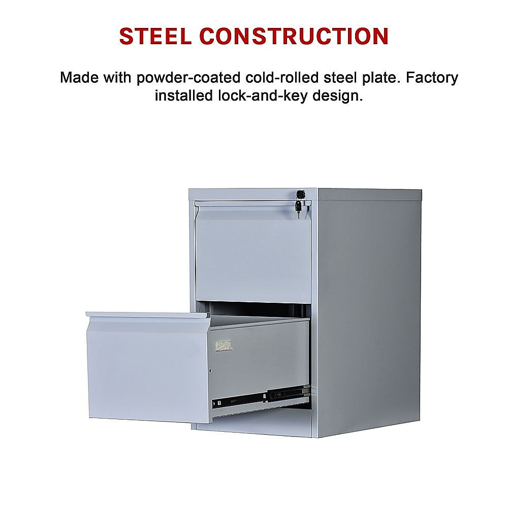 2-Drawer Shelf Office Gym Filing Storage Locker Cabinet - Cosy Abode