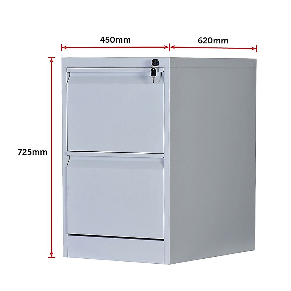 2-Drawer Shelf Office Gym Filing Storage Locker Cabinet - Cosy Abode
