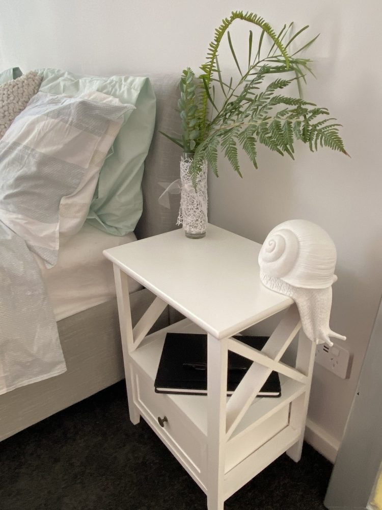 2-tier Bedside Table with Storage Drawer 2 PC Rustic White - Cosy Abode