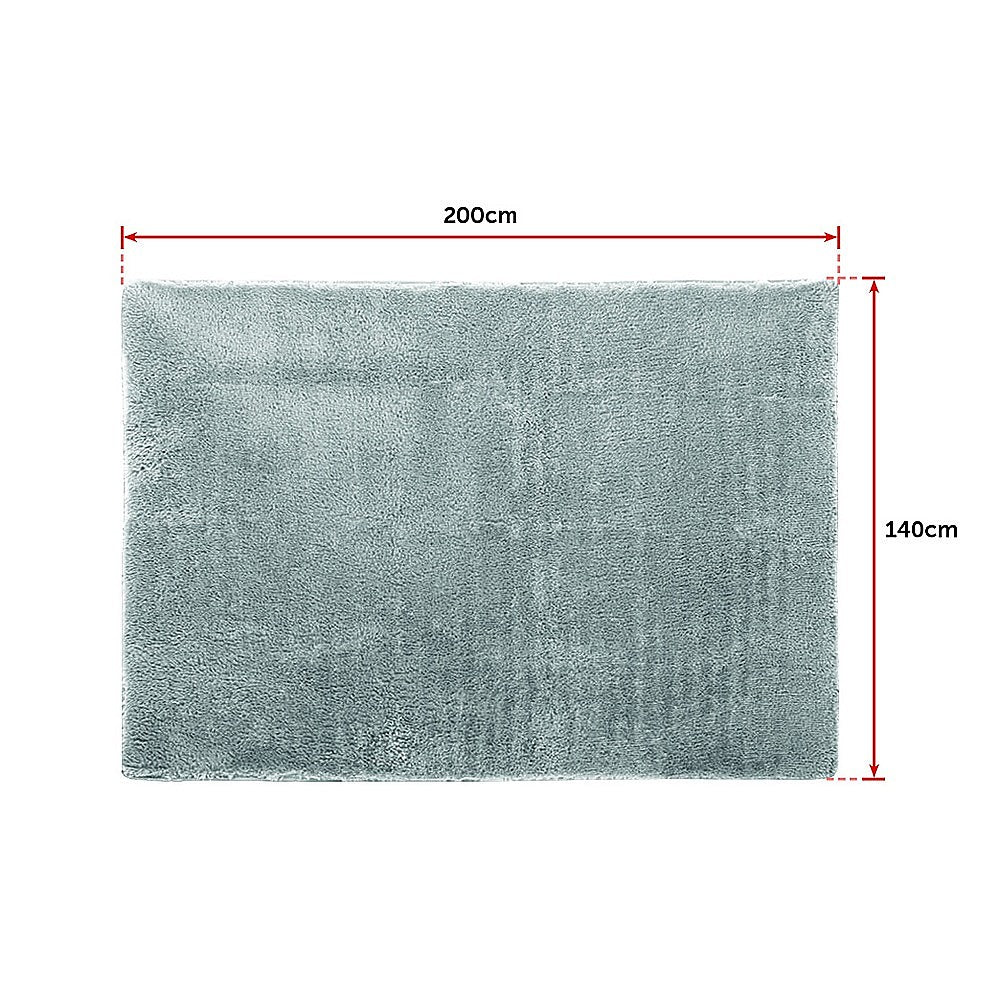 200x140cm Floor Rugs Large Shaggy Rug Area Carpet Bedroom Living Room Mat - Grey - Cosy Abode