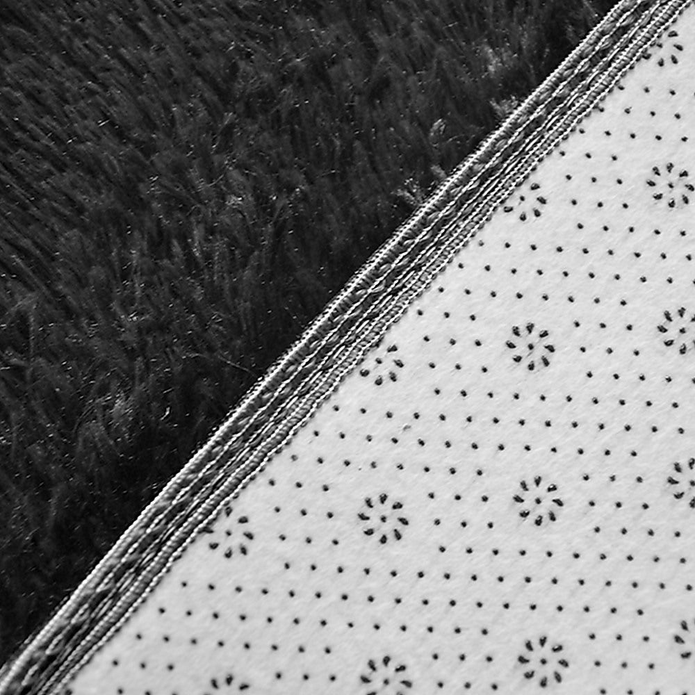 230x160cm Floor Rugs Large Shaggy Rug Area Carpet Bedroom Living Room Mat - Black - Cosy Abode