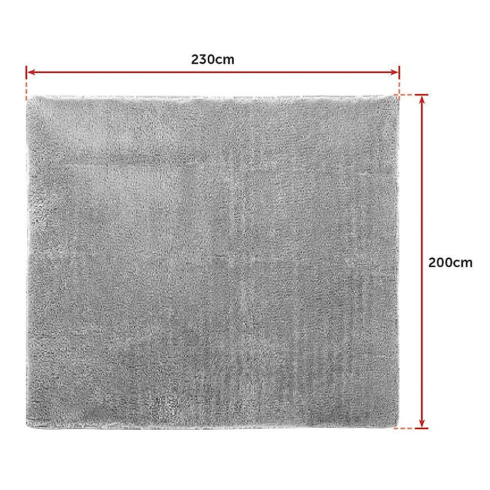 230x200cm Floor Rugs Large Shaggy Rug Area Carpet Bedroom Living Room Mat - Grey - Cosy Abode