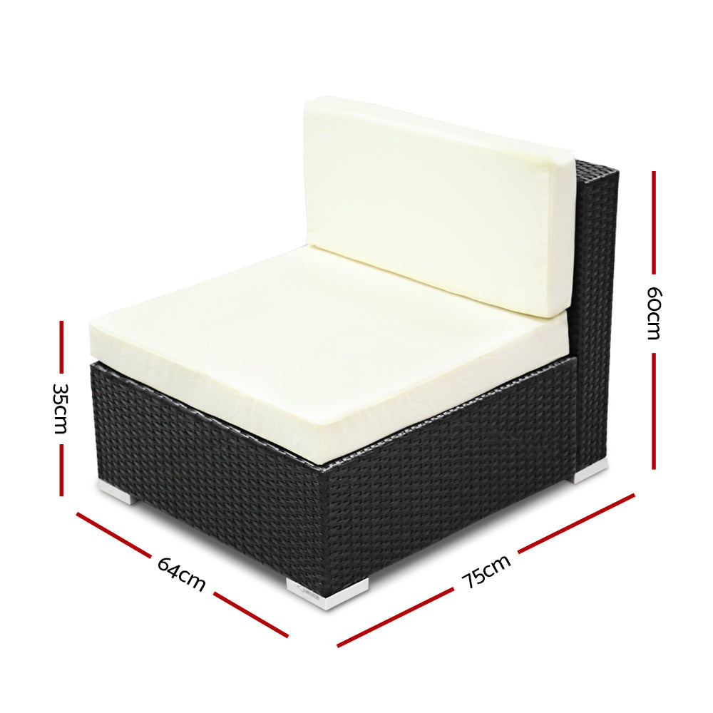 2PC Gardeon Outdoor Furniture Sofa Set Wicker Rattan Garden Lounge Chair Setting - Cosy Abode