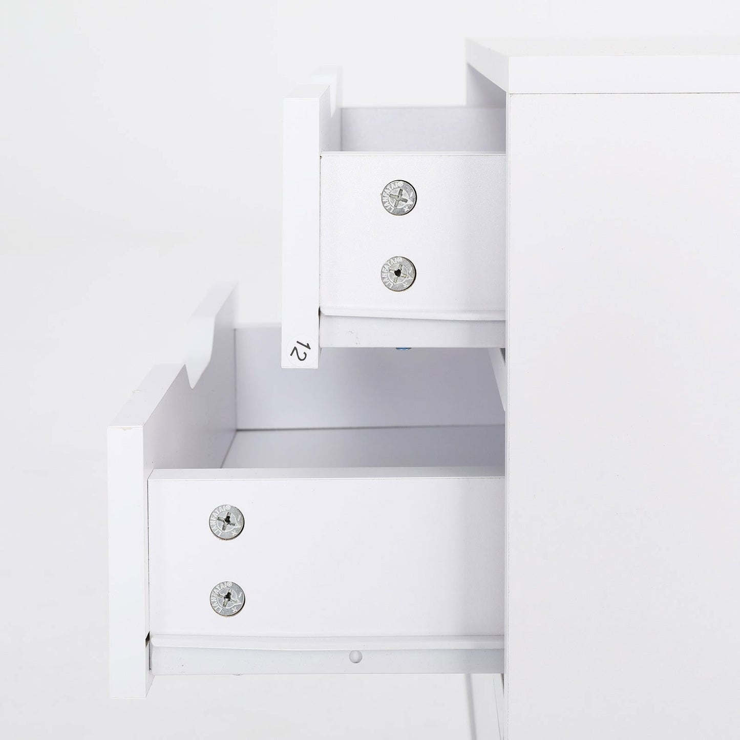 2X Bedside Table 3 Drawer Wood Leg Storage Cabinet Nightstand LACY WHITE - Cosy Abode