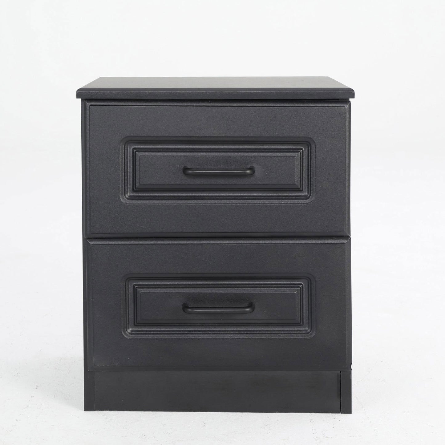 2X Bedside Table Side Storage Cabinet Nightstand Bedroom 2 Drawer KEVA BLACK - Cosy Abode