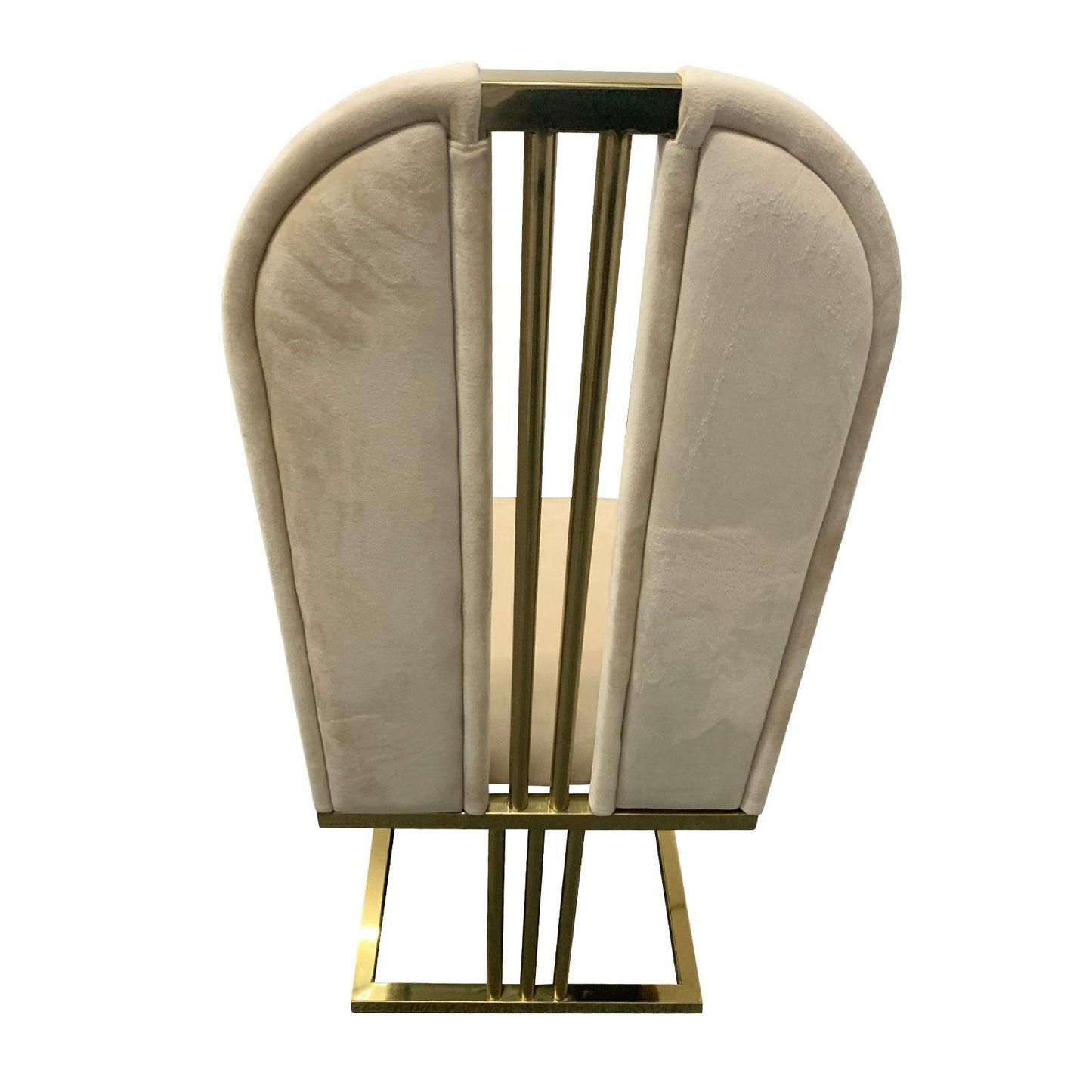 2X Dining Chair Stainless Gold Frame & Seat Beige Fabric - Cosy Abode
