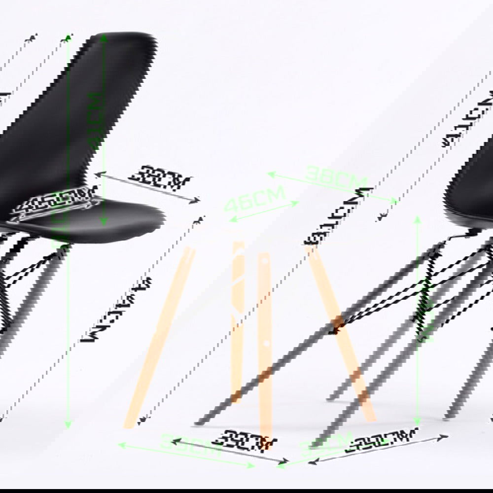 2X Retro Dining Cafe Chair DSW BLACK - Cosy Abode