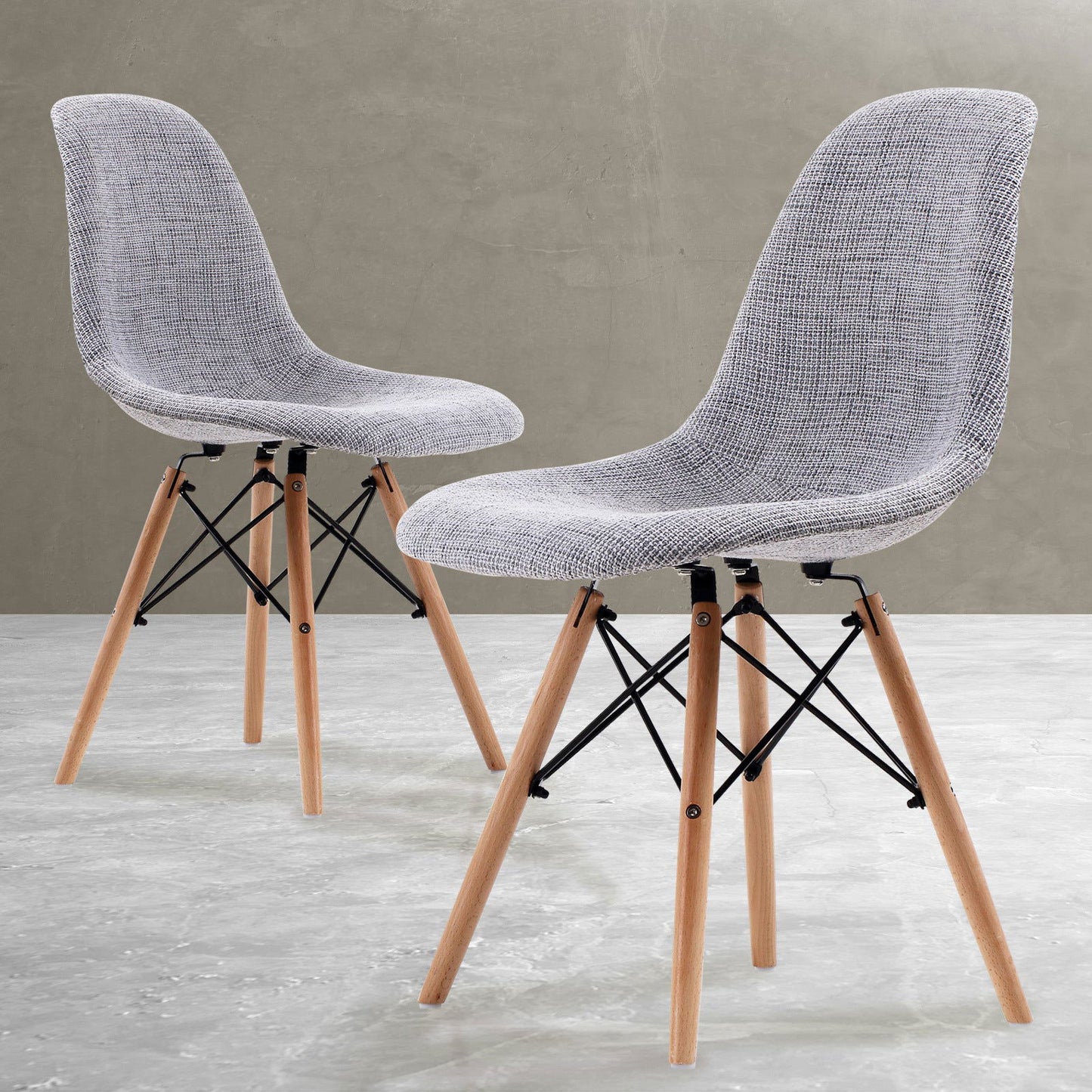 2X Retro Dining Cafe Chair DSW GREY - Cosy Abode