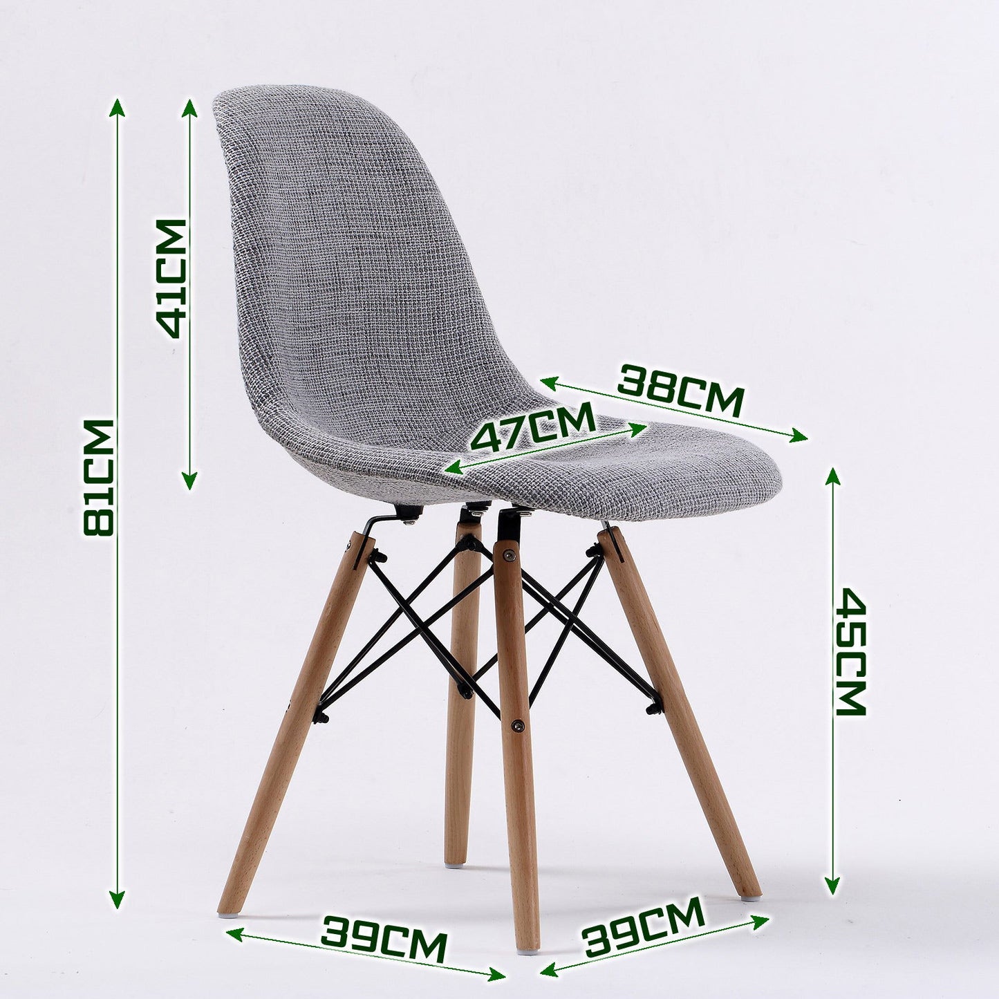 2X Retro Dining Cafe Chair DSW GREY - Cosy Abode