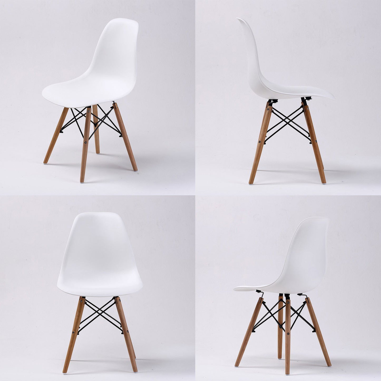 2X Retro Dining Cafe Chair DSW WHITE - Cosy Abode