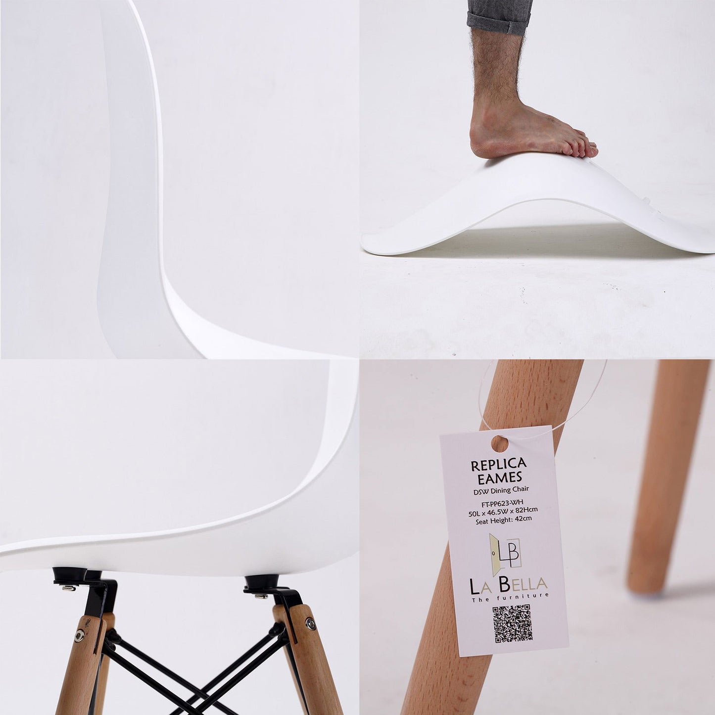 2X Retro Dining Cafe Chair DSW WHITE - Cosy Abode