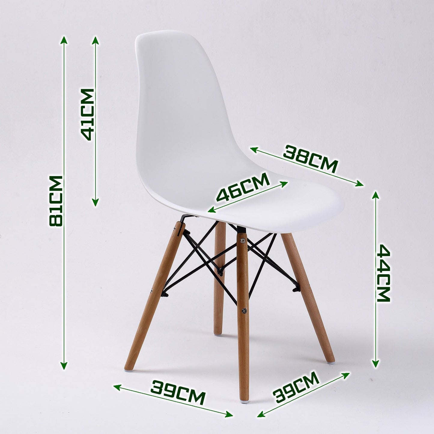 2X Retro Dining Cafe Chair DSW WHITE - Cosy Abode