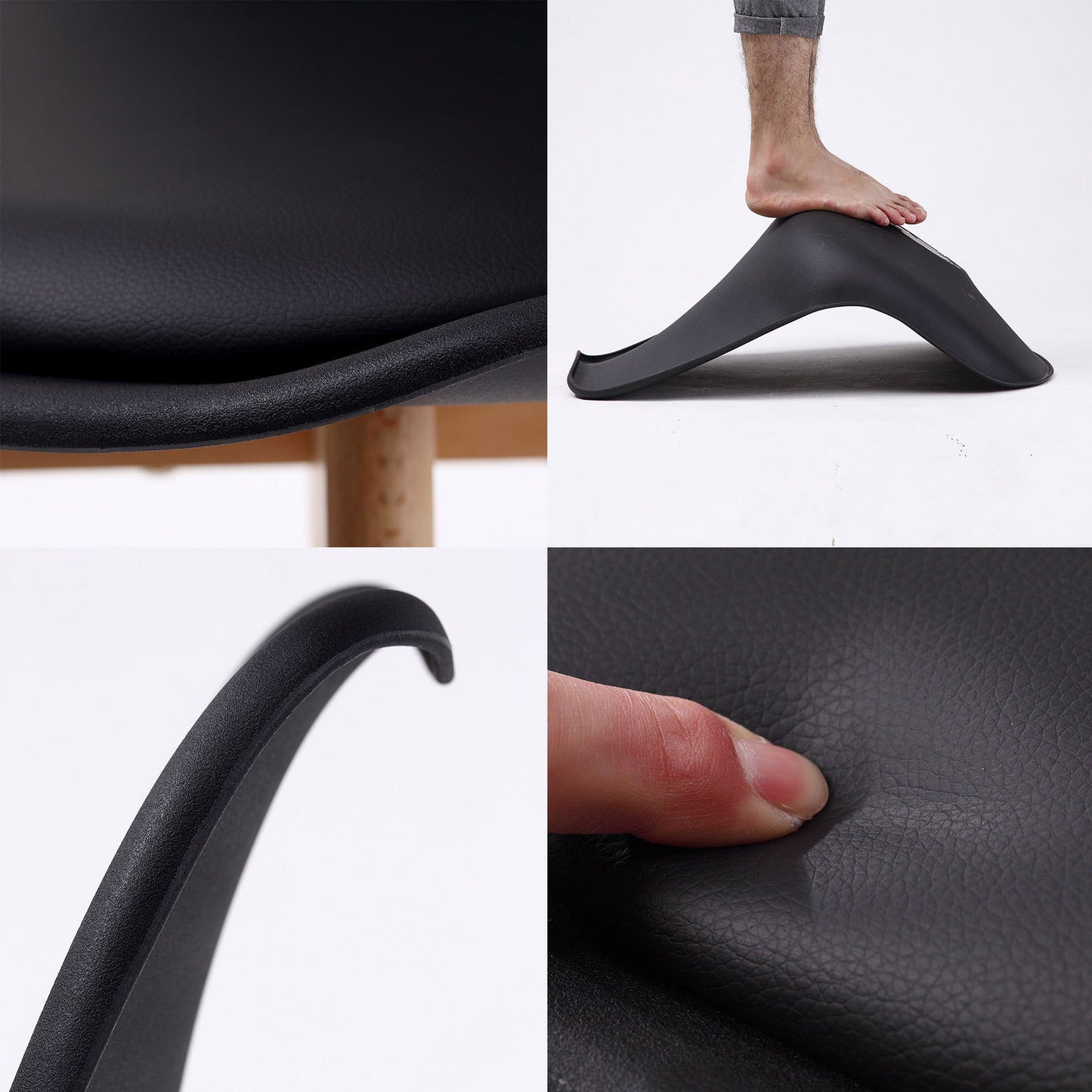 2X Retro Dining Cafe Chair Padded Seat BLACK - Cosy Abode