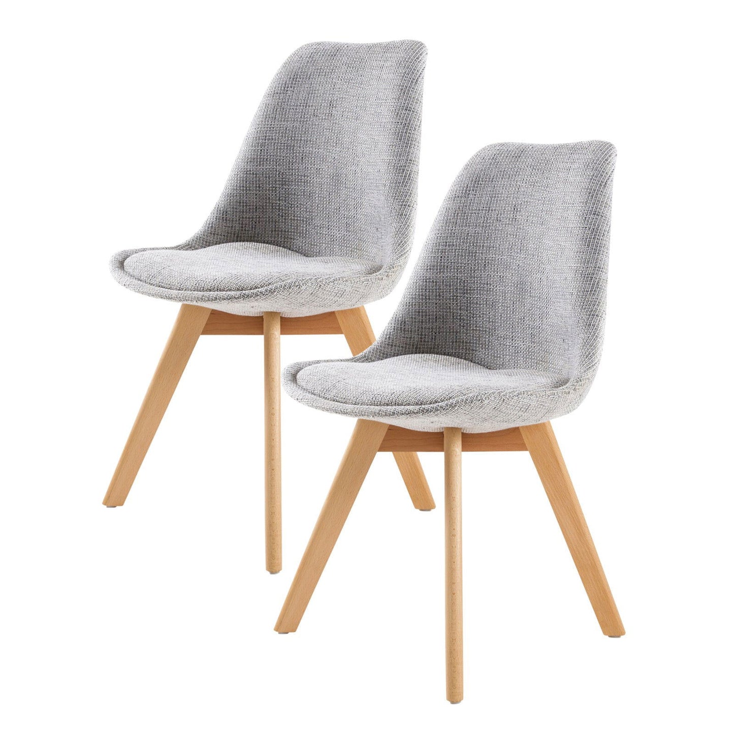 2X Retro Dining Cafe Chair Padded Seat GREY - Cosy Abode