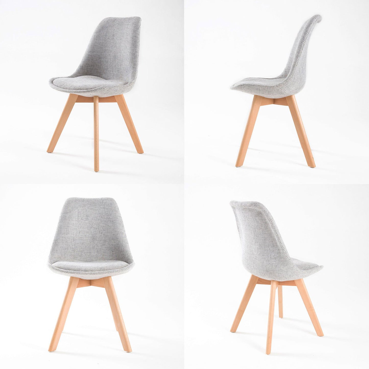 2X Retro Dining Cafe Chair Padded Seat GREY - Cosy Abode