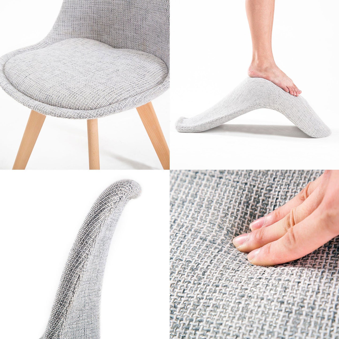 2X Retro Dining Cafe Chair Padded Seat GREY - Cosy Abode