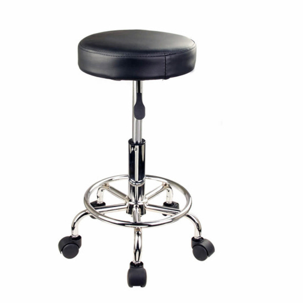 2X Swivel Salon Barber Stool Chair Round Type BLACK - Cosy Abode