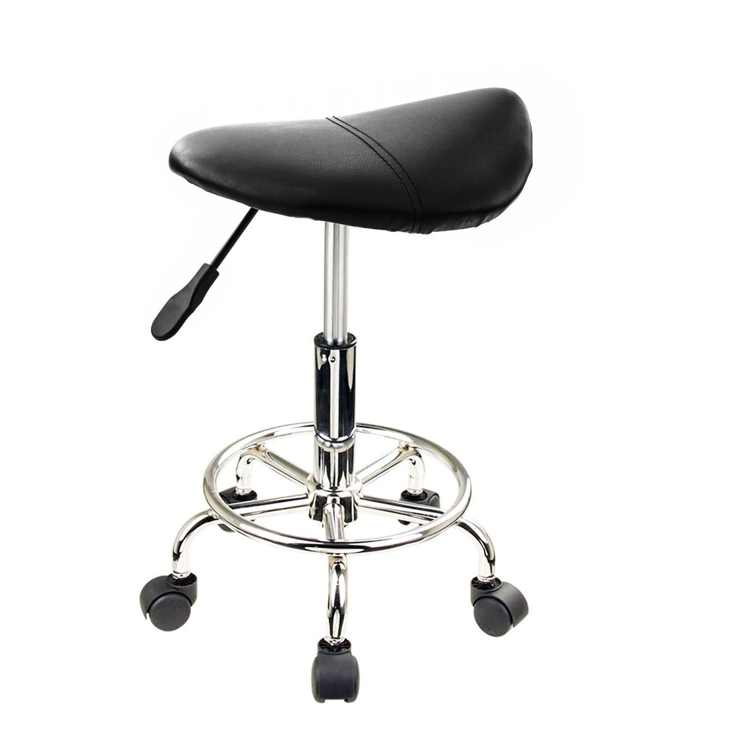 2X Swivel Salon Barber Stool Chair Saddle Type BLACK - Cosy Abode