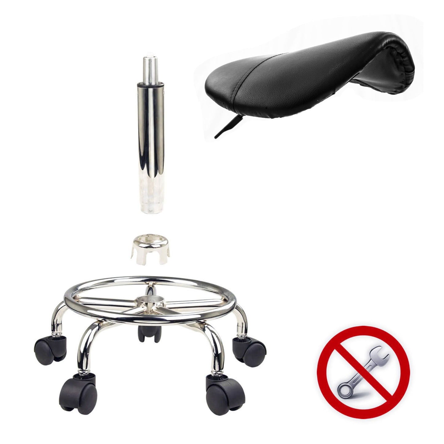 2X Swivel Salon Barber Stool Chair Saddle Type BLACK - Cosy Abode