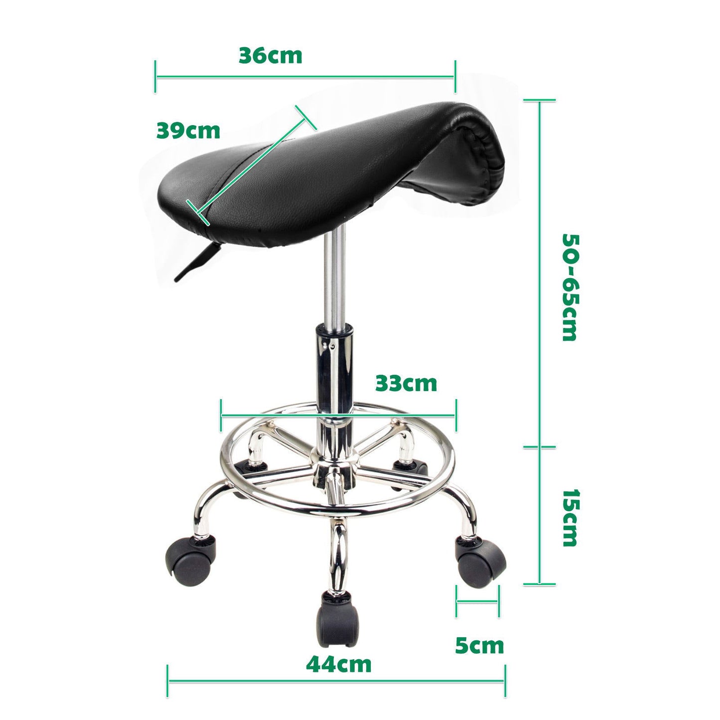 2X Swivel Salon Barber Stool Chair Saddle Type BLACK - Cosy Abode