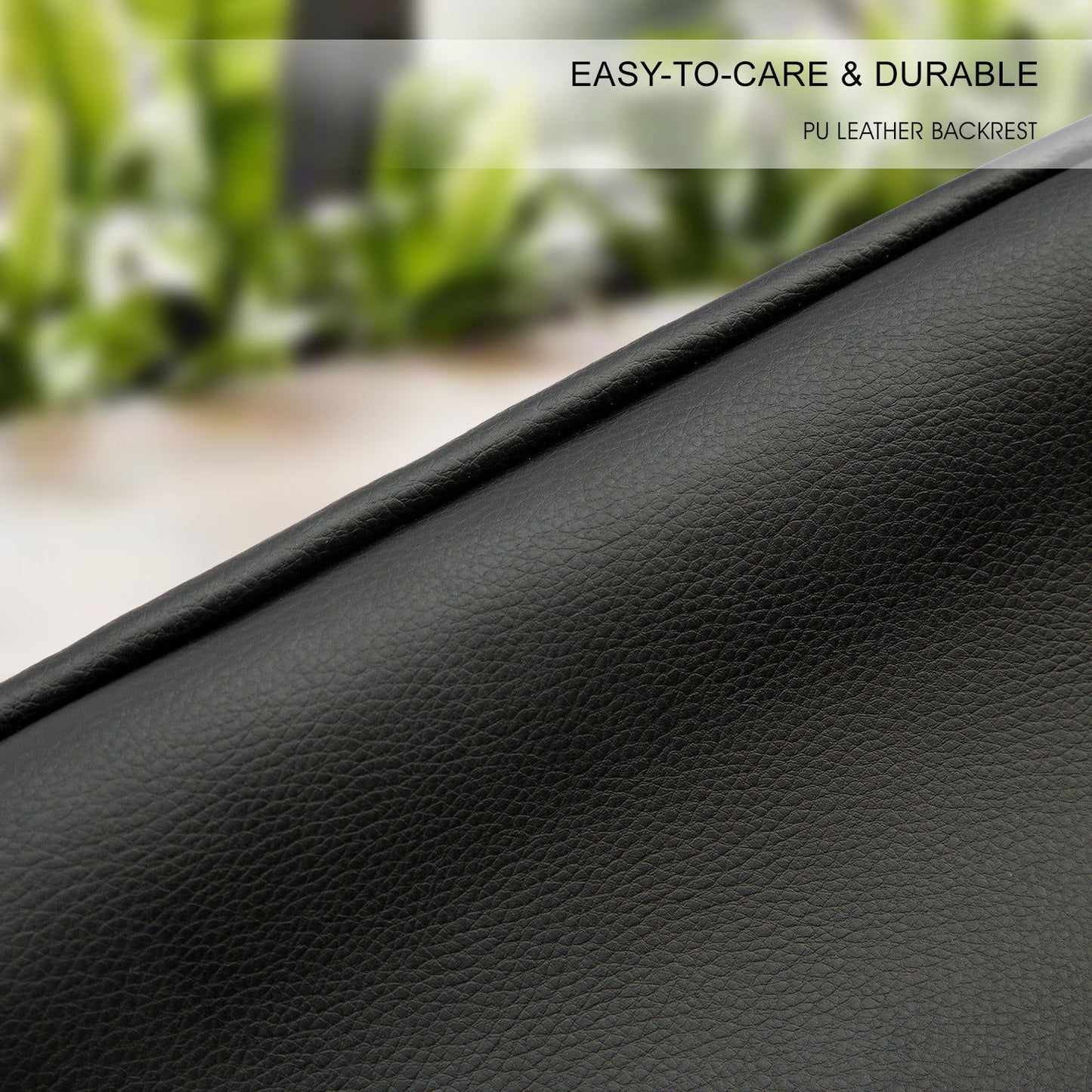 2X Wooden Bar Stool Dining Chair Leather DARA 65cm BLACK - Cosy Abode