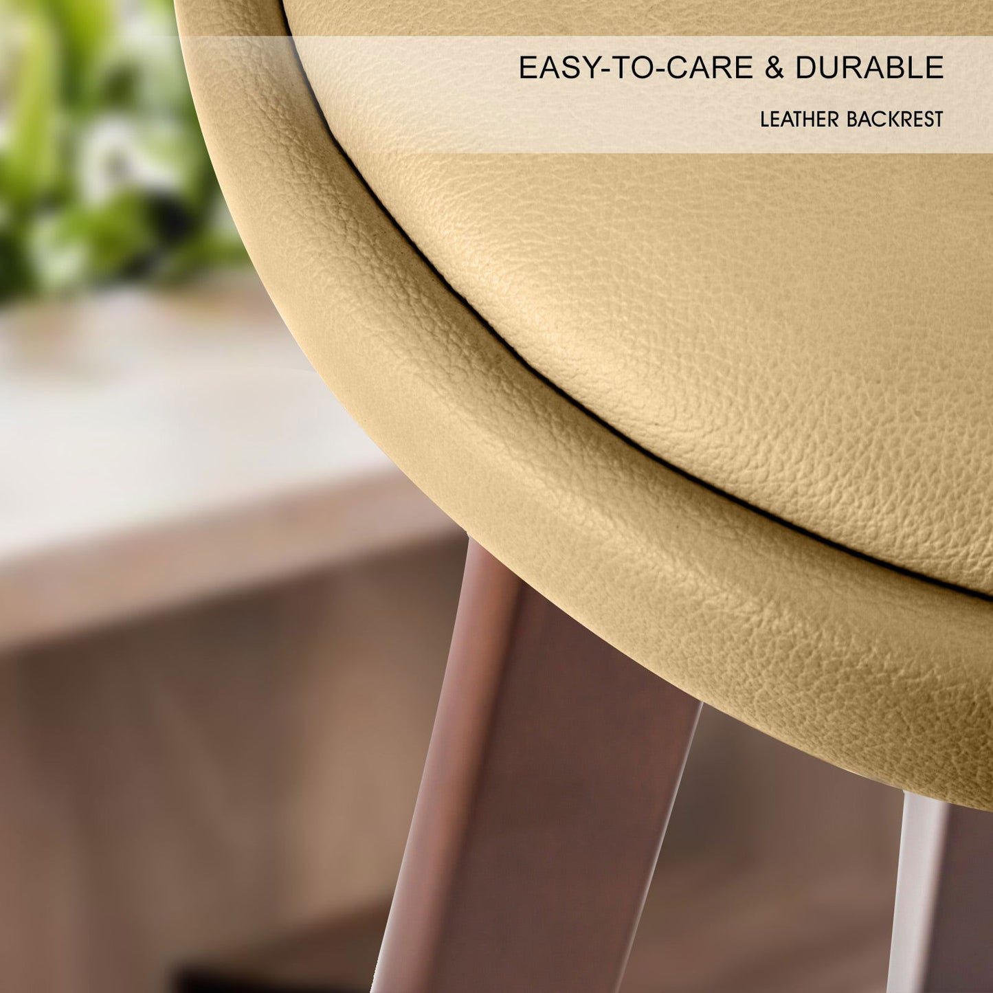 2X Wooden Bar Stool Dining Chair Leather LEILA 72cm COFFEE BROWN - Cosy Abode