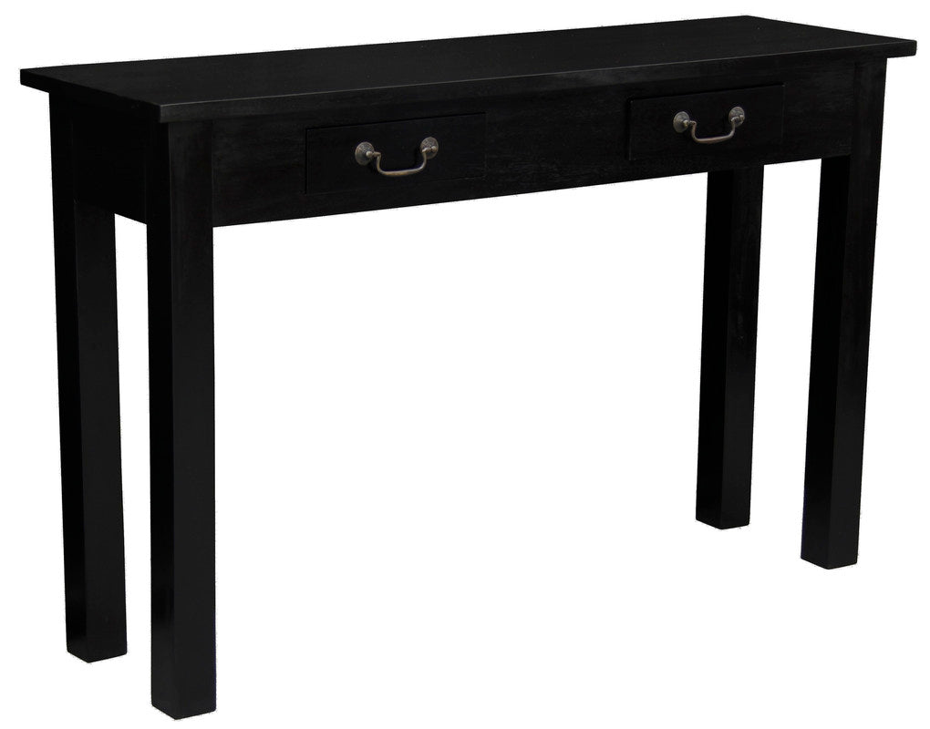 2 Drawer Straight Leg Sofa/Hall Table (Black) - Cosy Abode