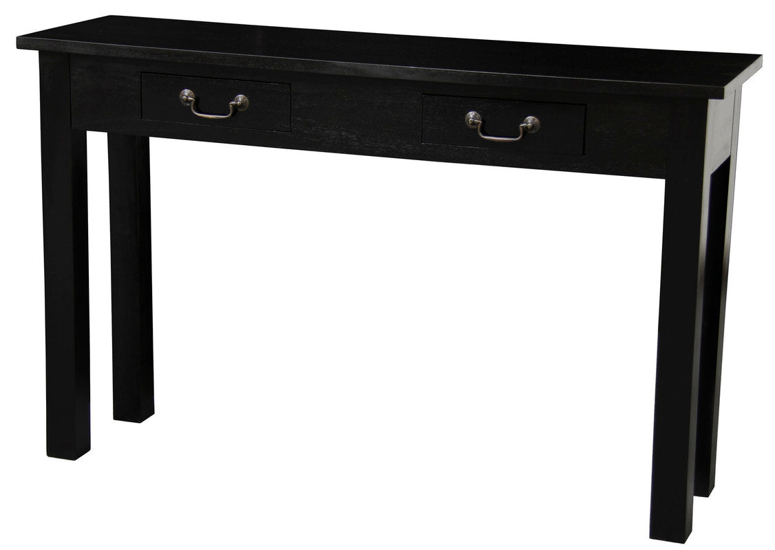 2 Drawer Straight Leg Sofa/Hall Table (Black) - Cosy Abode
