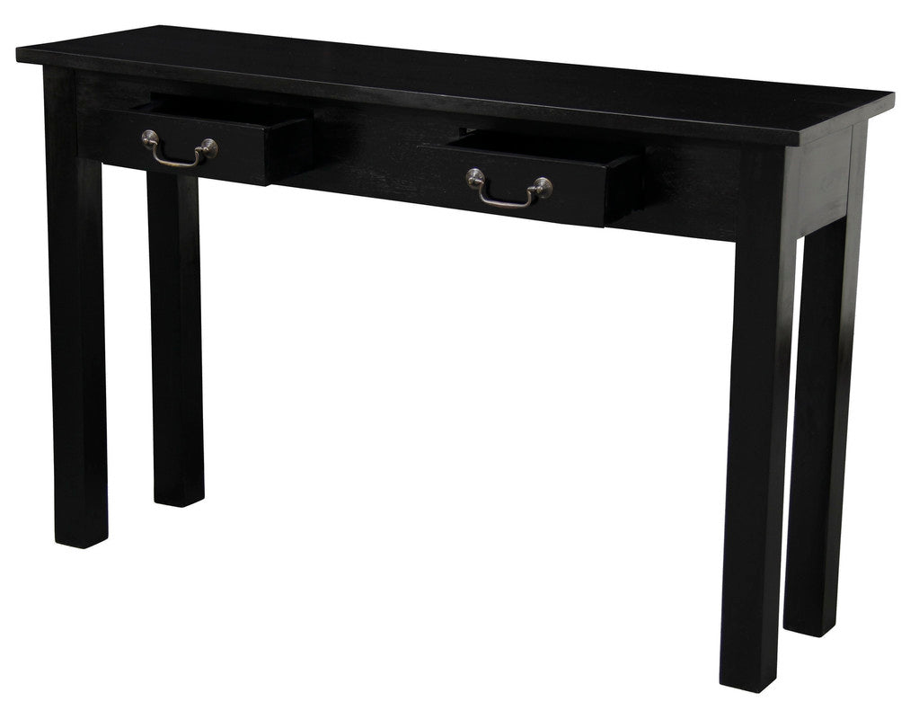 2 Drawer Straight Leg Sofa/Hall Table (Black) - Cosy Abode