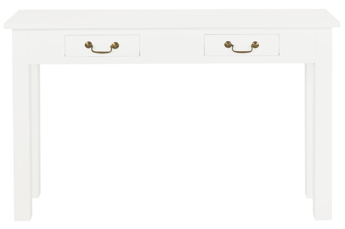 2 Drawer Straight Leg Sofa/Hall Table (White) - Cosy Abode