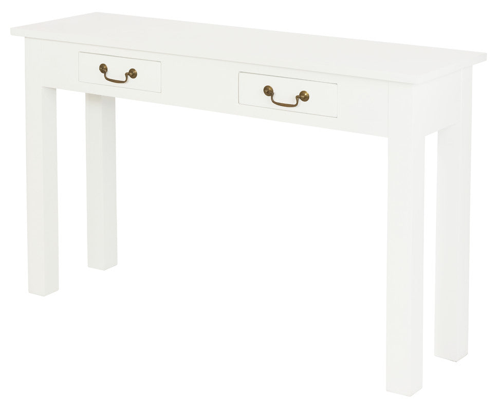 2 Drawer Straight Leg Sofa/Hall Table (White) - Cosy Abode
