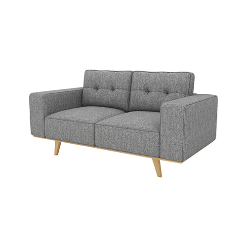 2 Seater Sofa Fabric Upholstery Grey Colour Pocket Spring Wooden Frame - Cosy Abode
