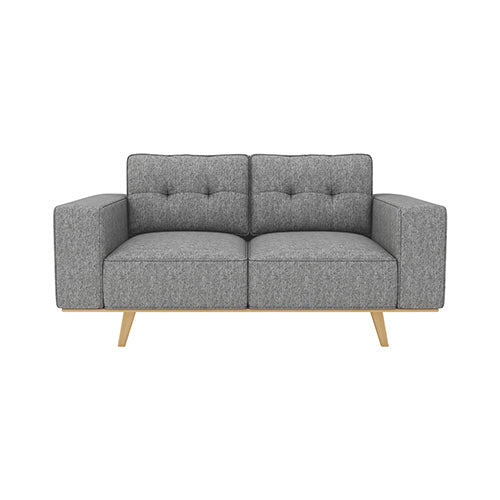 2 Seater Sofa Fabric Upholstery Grey Colour Pocket Spring Wooden Frame - Cosy Abode