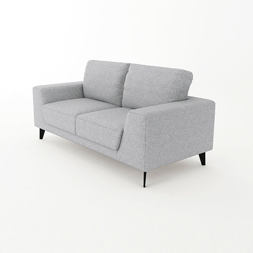 2 Seater Sofa Light Grey Fabric Lounge Set for Living Room Couch with Solid Wooden Frame Black Legs - Cosy Abode