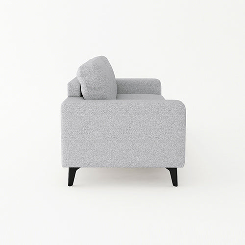 2 Seater Sofa Light Grey Fabric Lounge Set for Living Room Couch with Solid Wooden Frame Black Legs - Cosy Abode